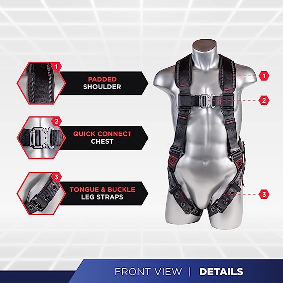 Arnés de cuerpo completo Palmer Safety Ajuste de 5 puntos Arnés de cuerpo completo Palmer Safety Ajuste de 5 puntos
